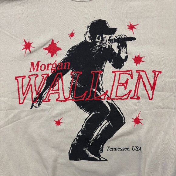 Morgan Wallen Beige Country Crewneck Sweater Size Large - Picture 2 of 4